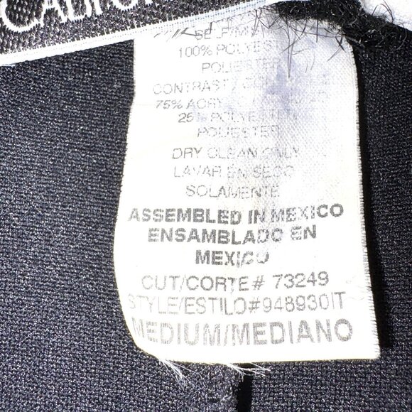 Vintage CALIFORNIA CONCEPTS Fur Collar Jacket Womens M Black 90s Long Tie Front - Picture 9 of 9